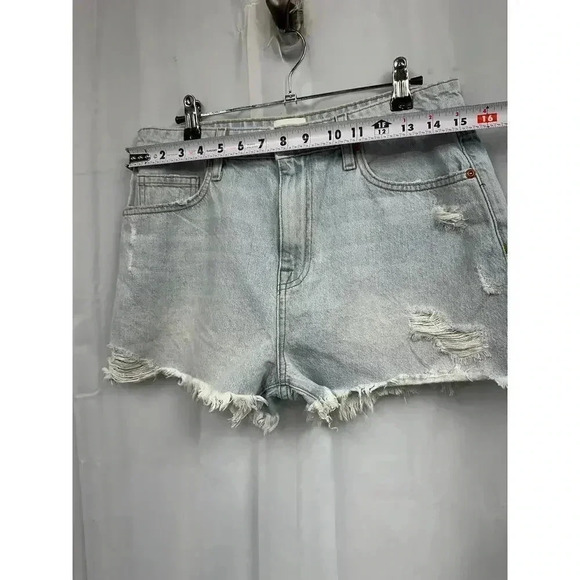 NWT Jonathan Simkhai Sz 29 Leo Blue Vintage High Rise Button Cut Off Denim Short - Picture 11 of 13